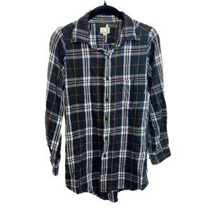 Urban Outfitters Renewal Shirt Flannel Button Up Long Sleeve Stripes Plaid Top